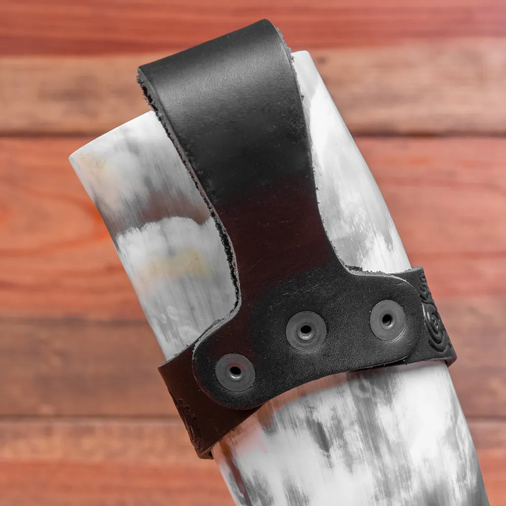 3 piece Set Drinking Horn (Black Dragon Holder)
