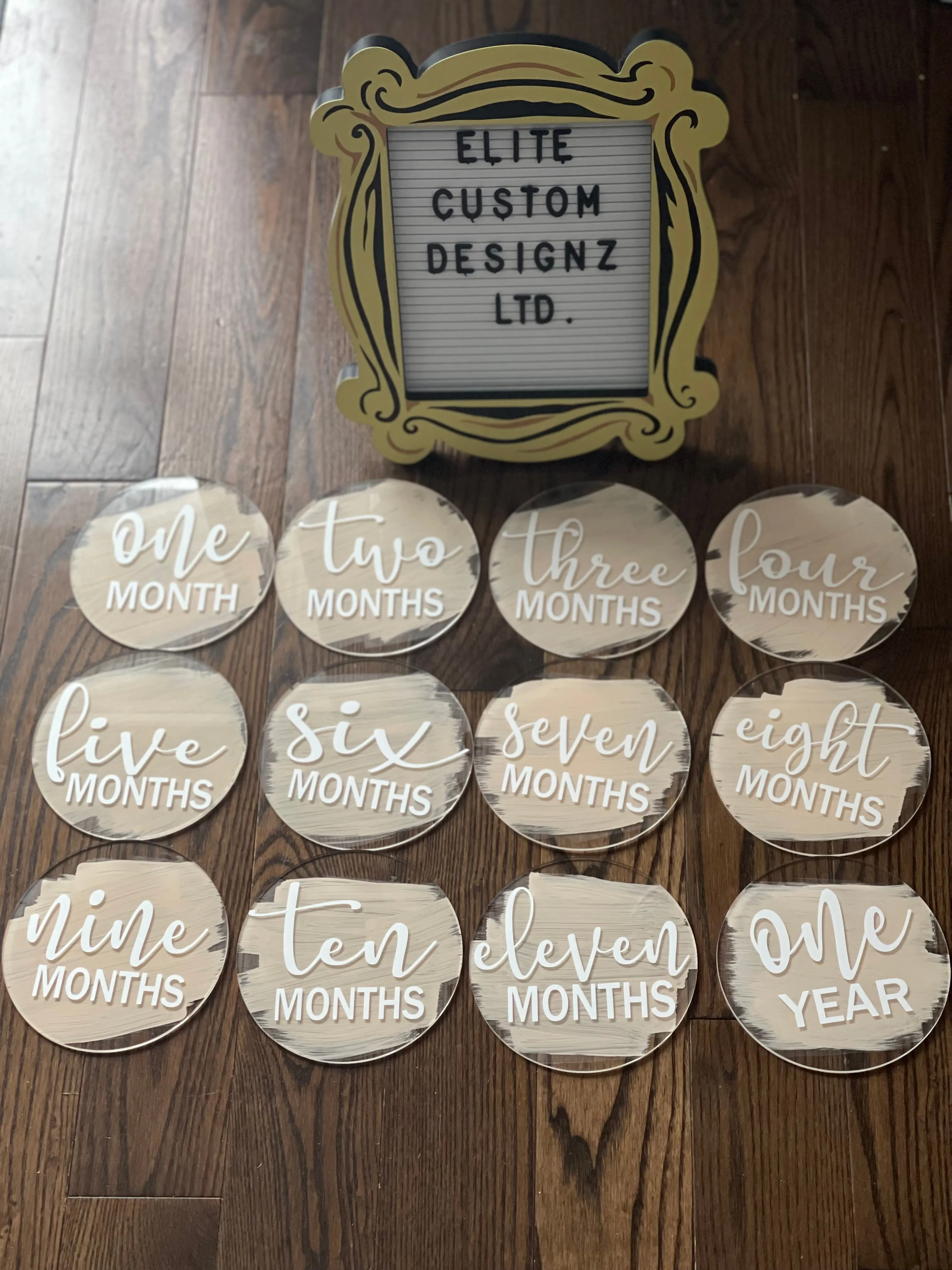 Acrylic 5" Monthly Milestone Rounds
