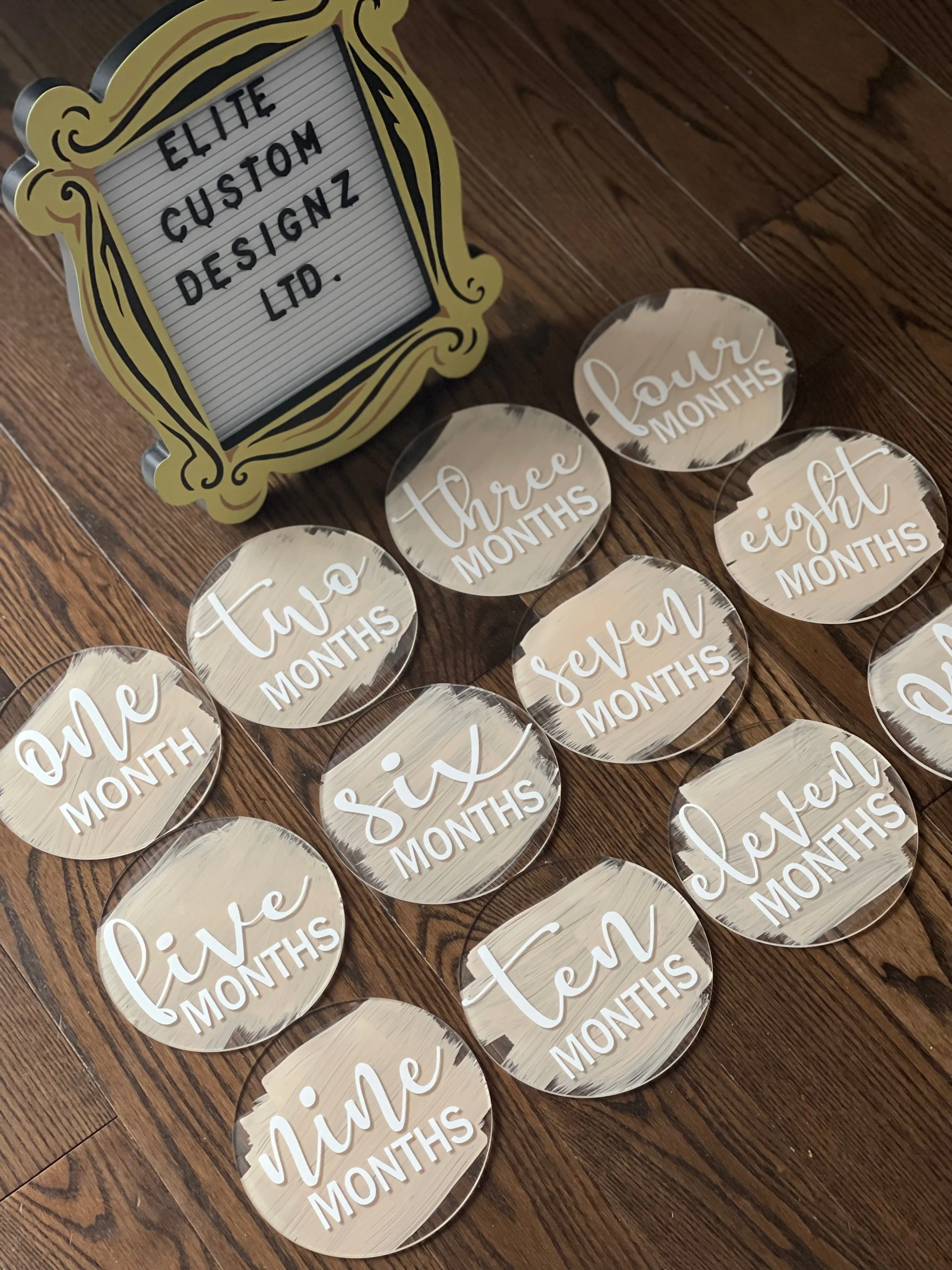 Acrylic 5" Monthly Milestone Rounds