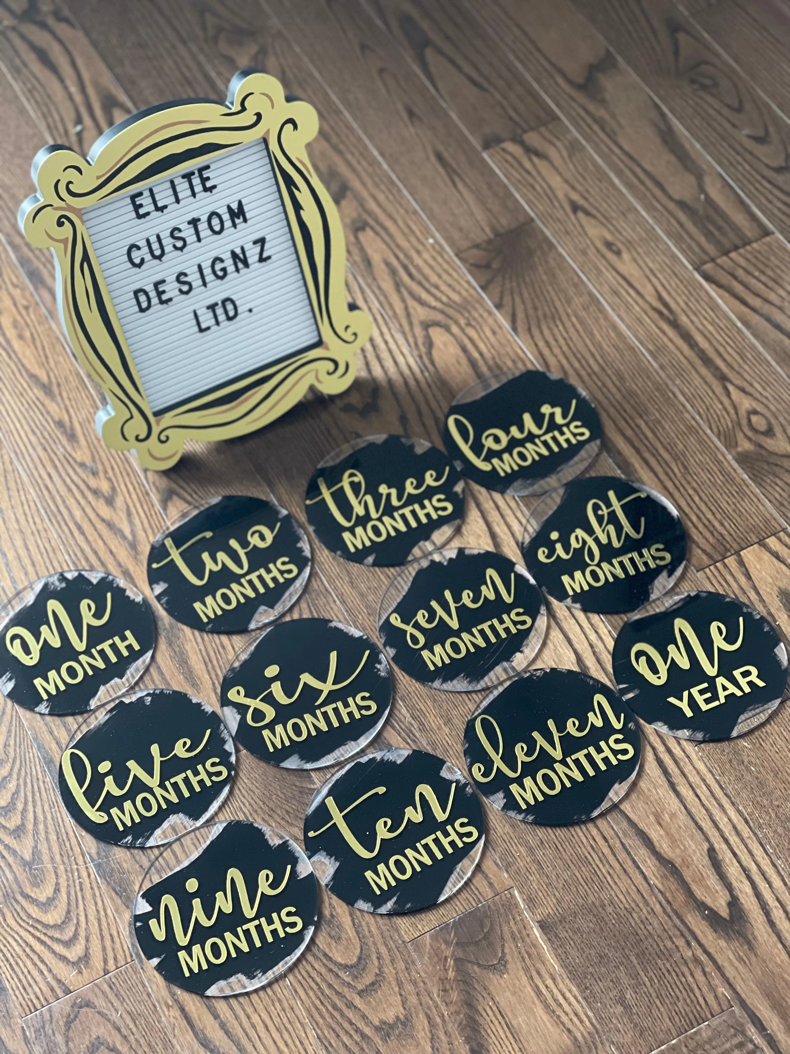 Acrylic 5" Monthly Milestone Rounds