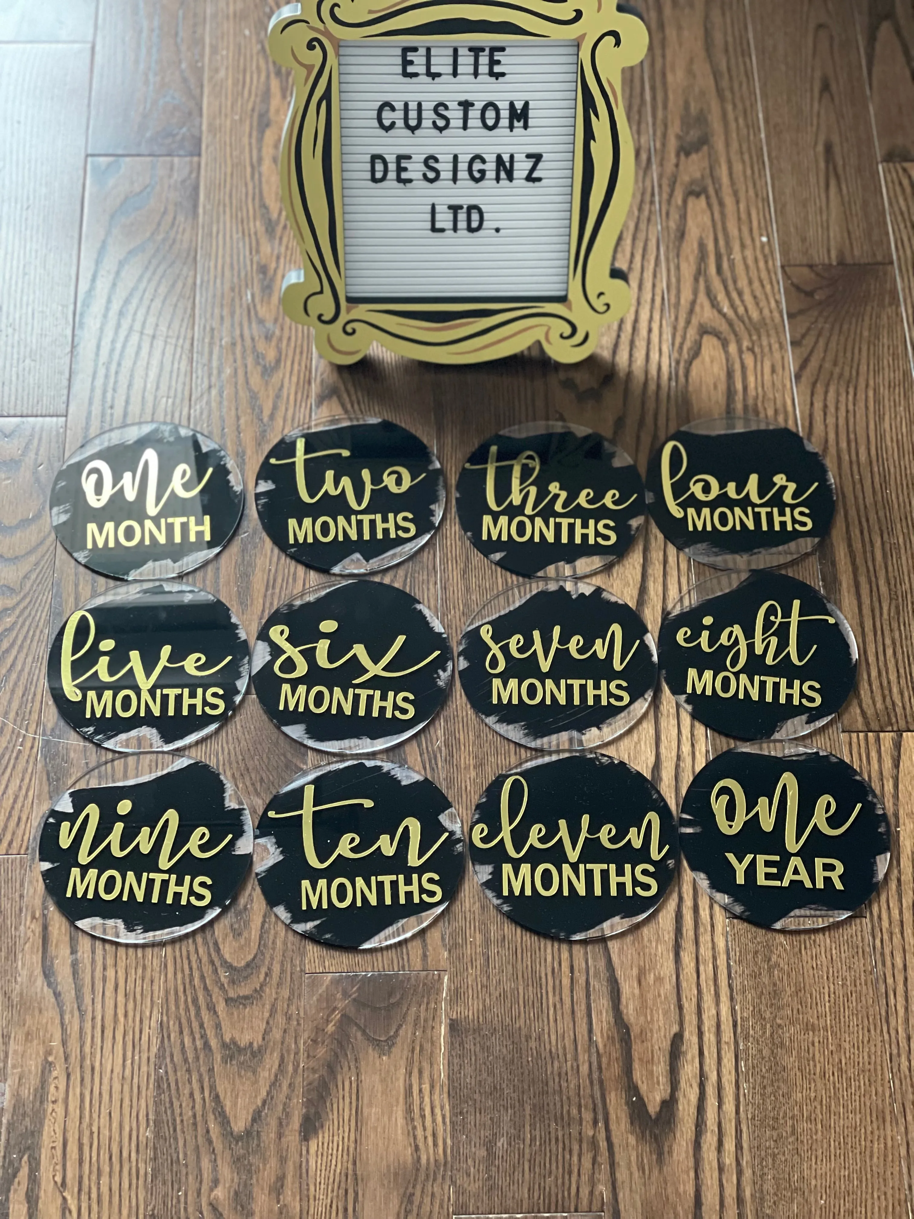 Acrylic 5" Monthly Milestone Rounds