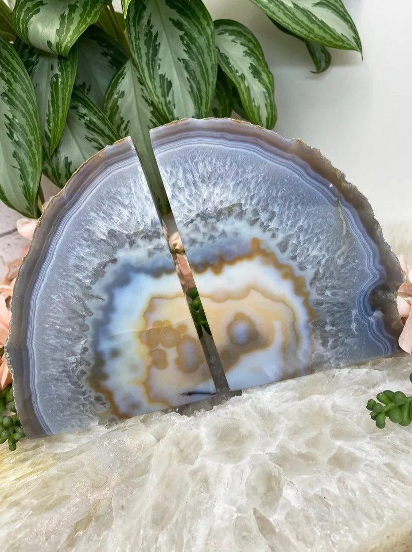 Agate Geode Bookend Sets