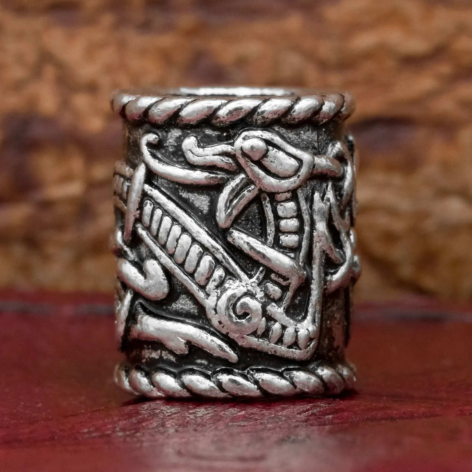 Bronze Jelling Style Dragon Hair and Beard Beads