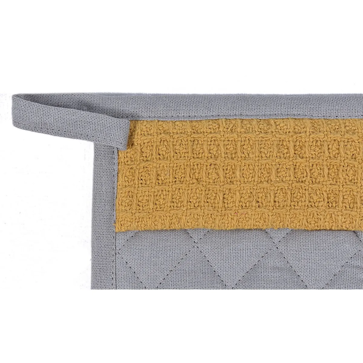 Culinary Companions - Chic Grey & Ochre Glove & Pot Holder Combo