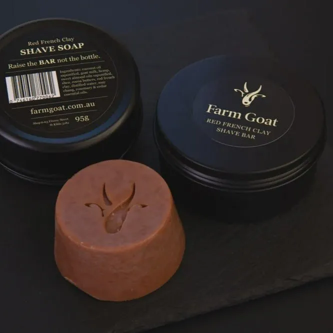 Farm Goat Red French Clay Shave Bar