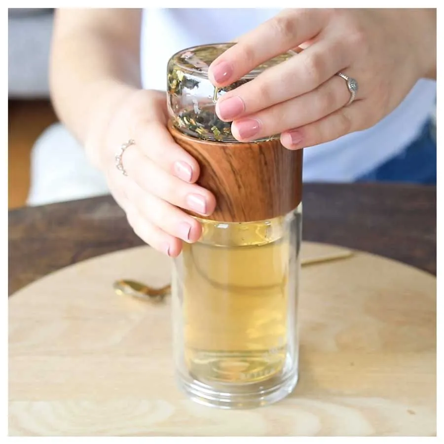 Glass Tea Infuser & Flask - Rose