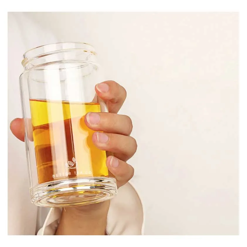 Glass Tea Infuser & Flask - Rose