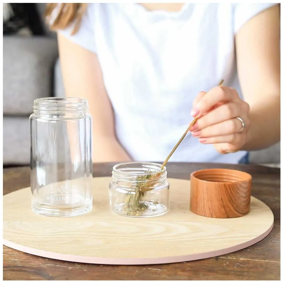 Glass Tea Infuser & Flask - Rose