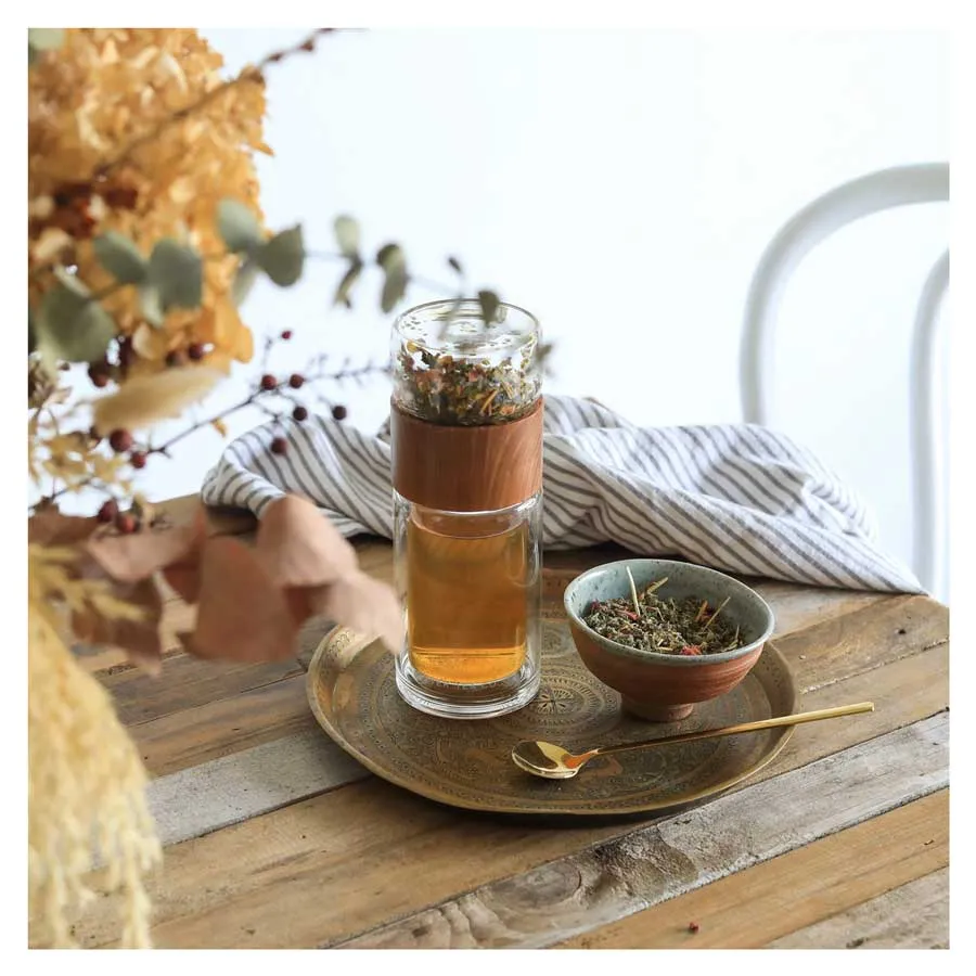 Glass Tea Infuser & Flask - Rose