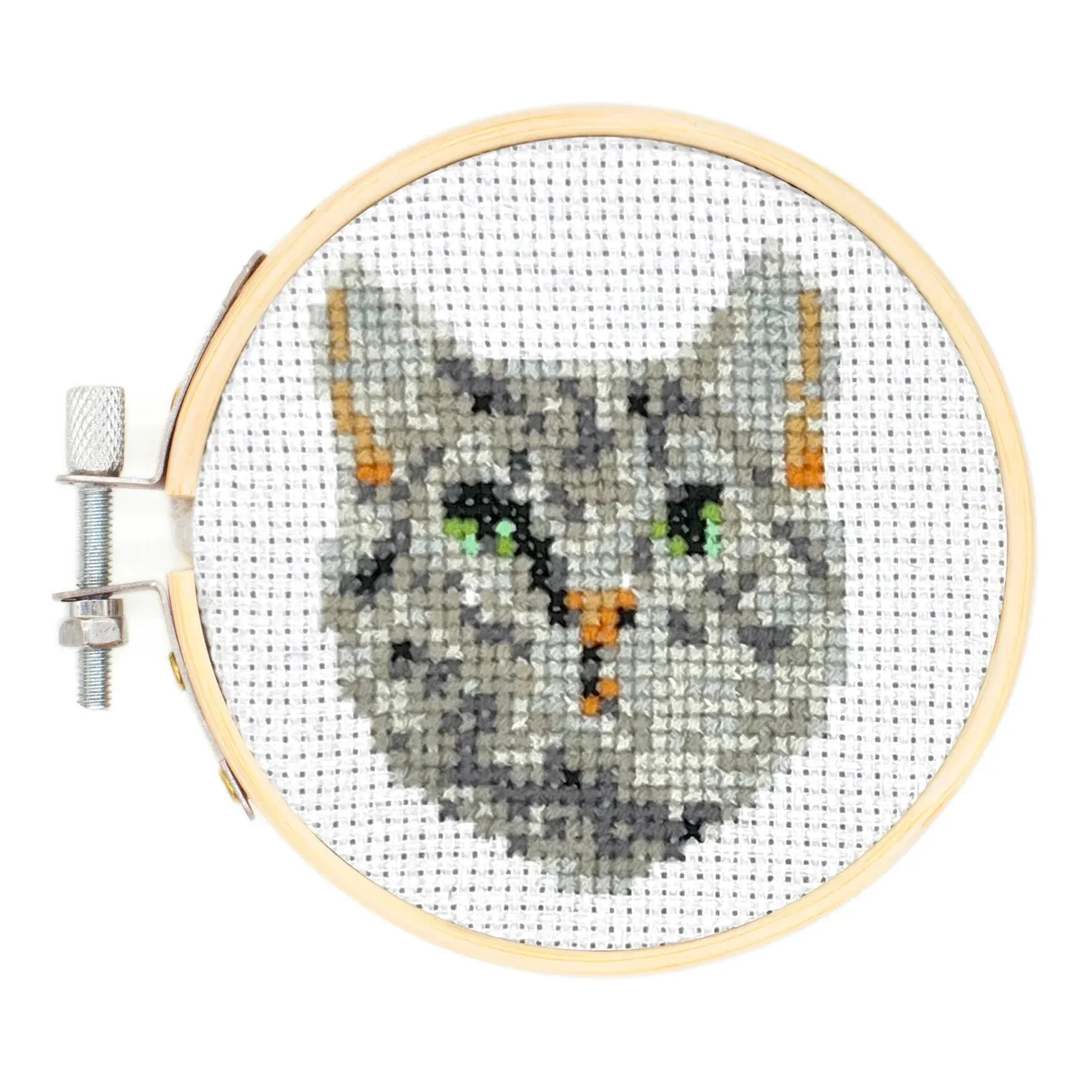 Kikkerland Mini CrossStitch Embroidery Kit Cat