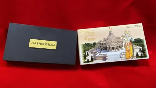 KUSHAL CREATIONS Ram lala pocket temple 24K Gold Plated Religious Frame Photo Frame with Charan Paduka Return Gifts for Home Puja Office