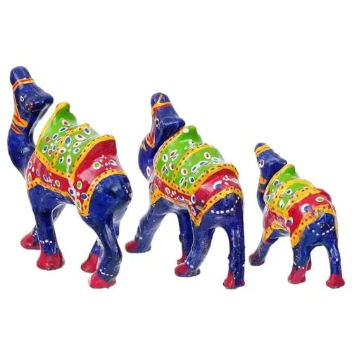 Rushville Handicraft Rajasthani Design Camel Sequence 3 Pieces for Gift Home Decorative & Pooja Room