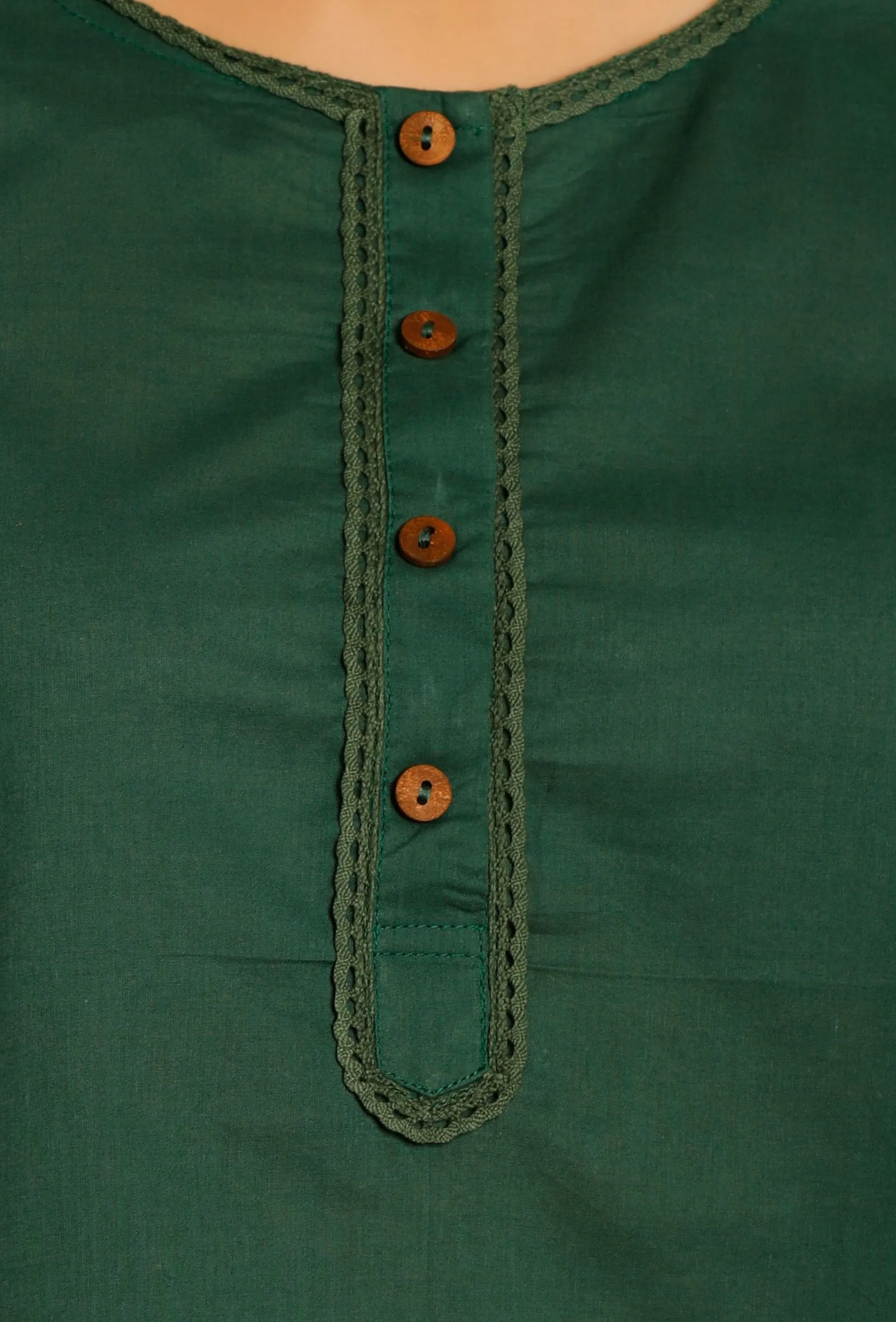 Set of 2 : Emerald Green Full Sleeves Top and Shorts