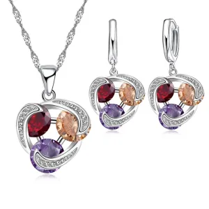 Zircoina Silver Set (Artificial Silver Plated)